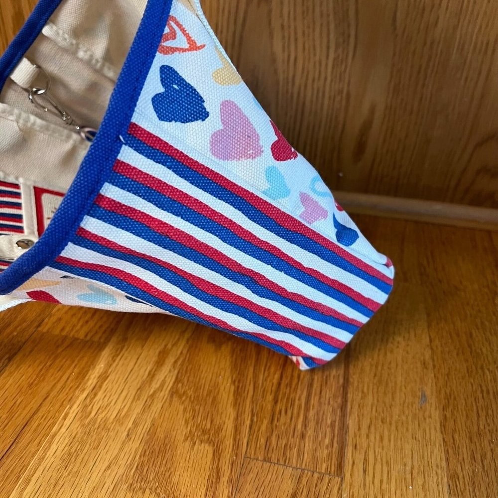 Brighton Red White And‎ You Mini Tote Crossbody Hearts Canvas Fabric Love - Picture 4 of 8